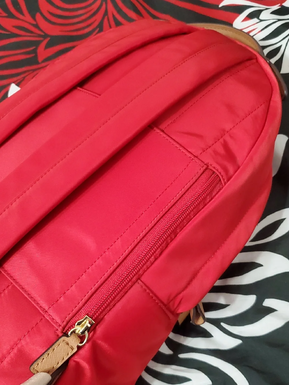 Michael Kors Red Nylon Charm Backpack with Gold Hardware - Picture 5 of 8